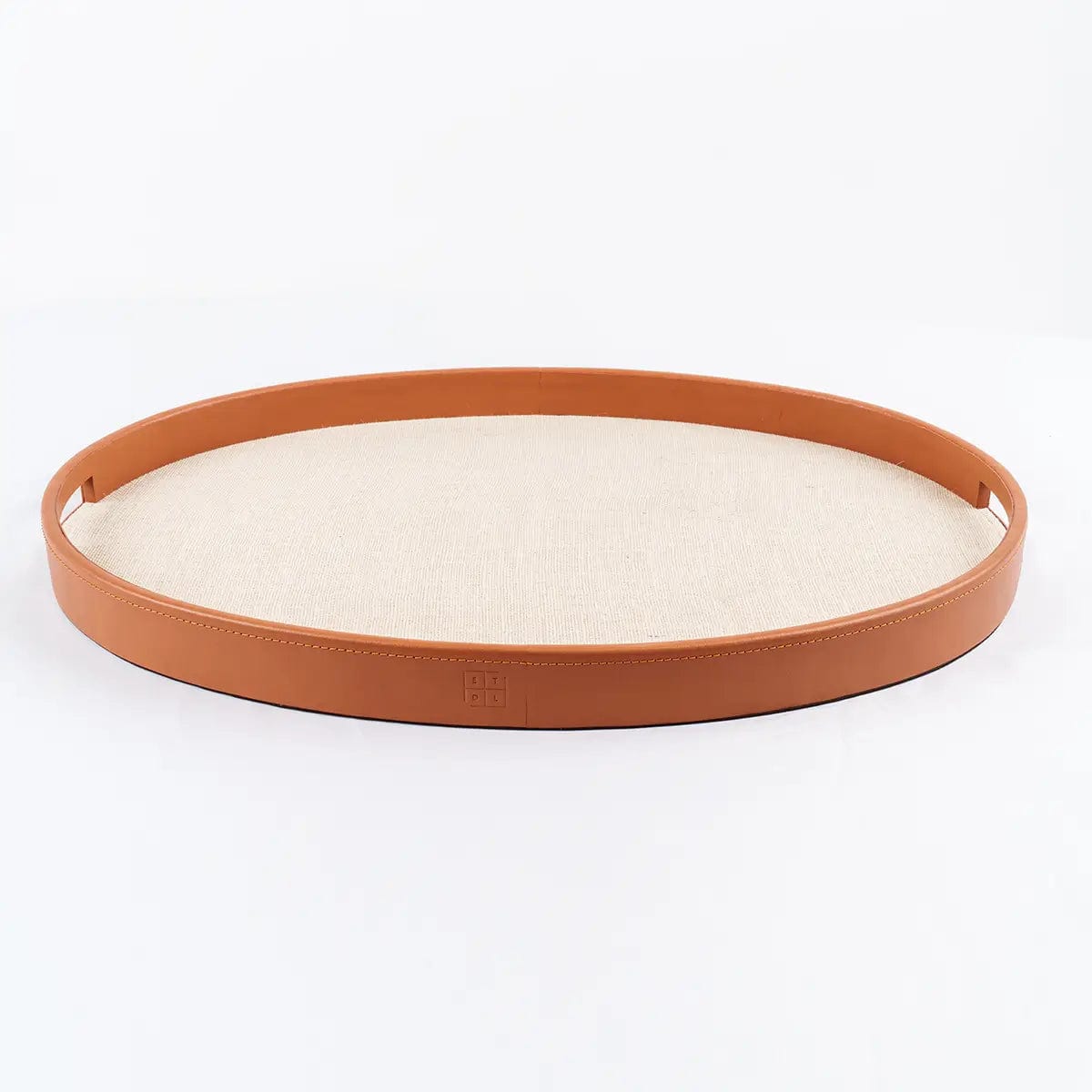 Eccotrading Design London Accessories Ralf Oval Tray Leather and Jute House of Isabella UK