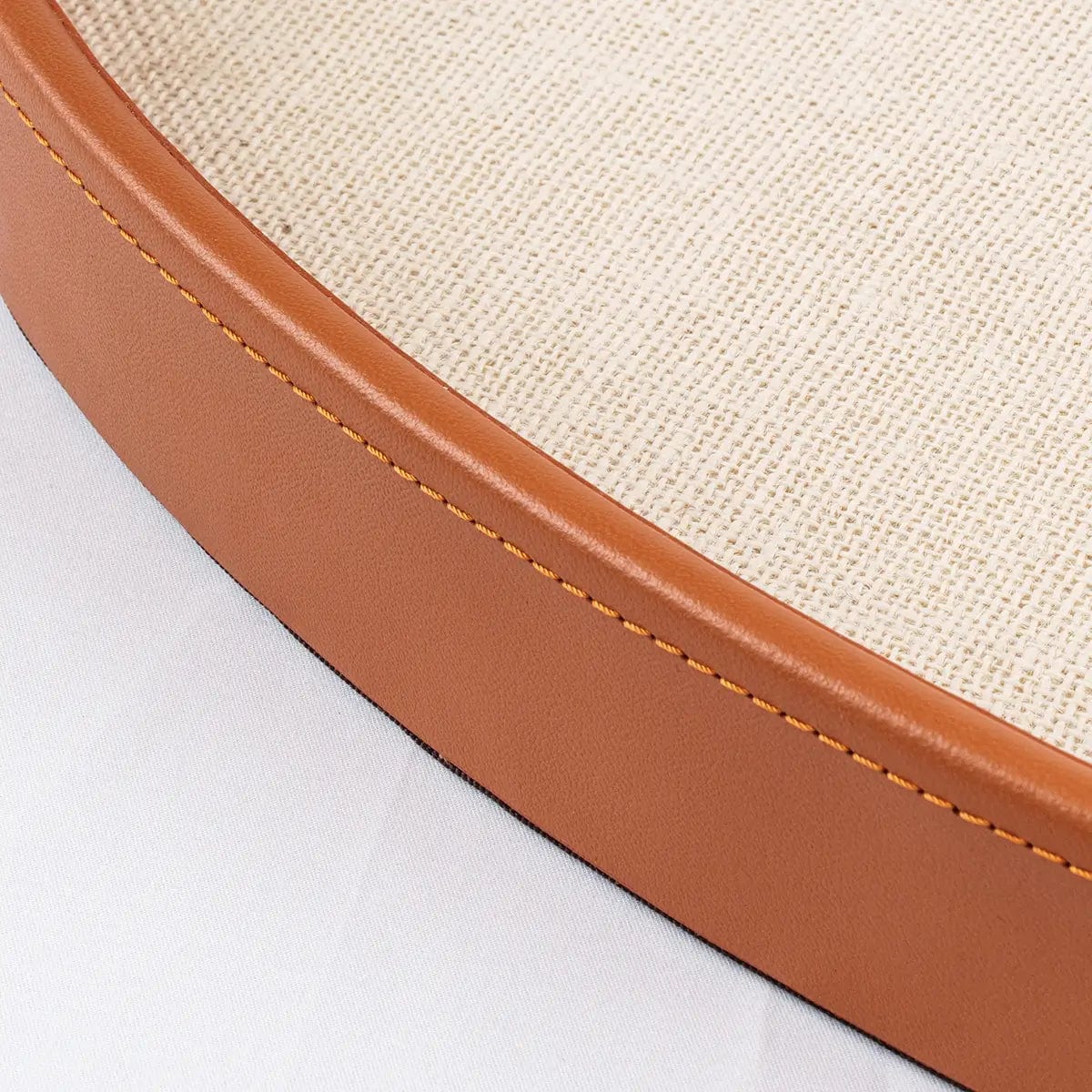 Eccotrading Design London Accessories Ralf Oval Tray Leather and Jute House of Isabella UK