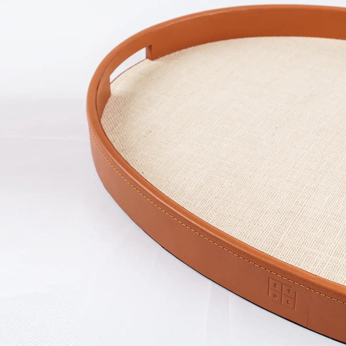 Eccotrading Design London Accessories Ralf Oval Tray Leather and Jute House of Isabella UK