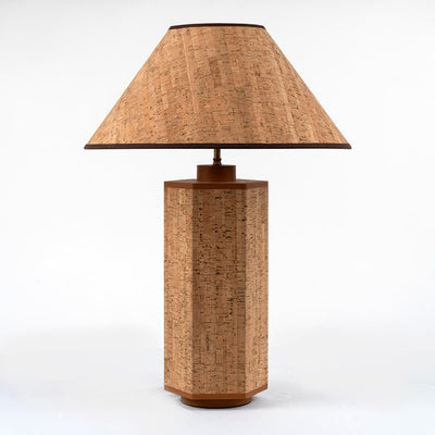 Eccotrading Design London Lighting Ralf Hexagonal Lamp Leather and Cork House of Isabella UK