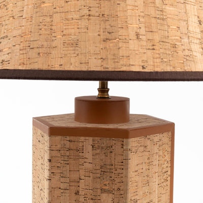 Eccotrading Design London Lighting Ralf Hexagonal Lamp Leather and Cork House of Isabella UK