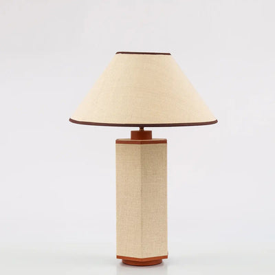 Eccotrading Design London Lighting Ralf Hexagonal Lamp Leather and Jute House of Isabella UK