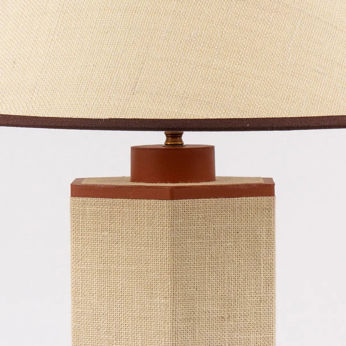 Eccotrading Design London Lighting Ralf Hexagonal Lamp Leather and Jute House of Isabella UK