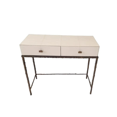 Eccotrading Design London Living Arun Desk Bronze Dorato Pumice Leather House of Isabella UK