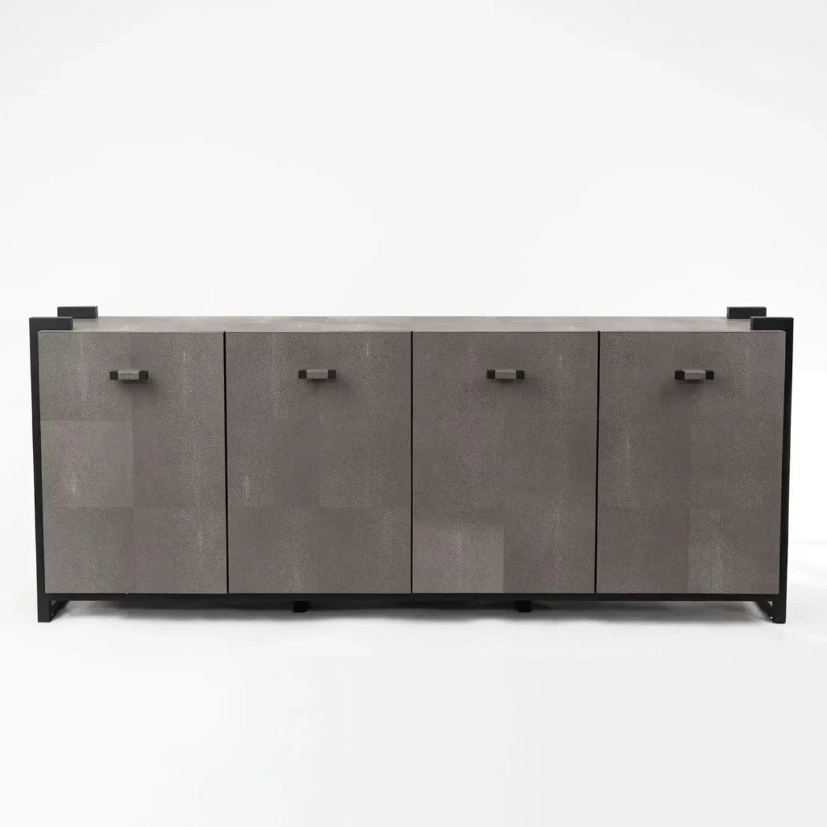 Linea Nera Cabinet Grey Shagreen Leather.
