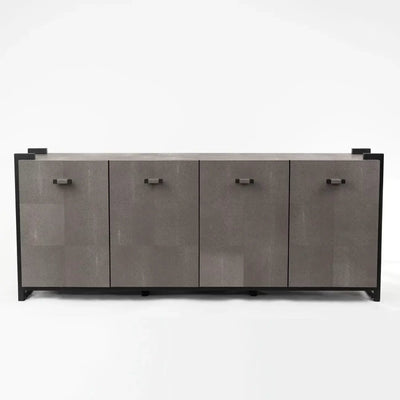 Eccotrading Design London Living Linea Nera Cabinet Grey Shagreen Leather House of Isabella UK