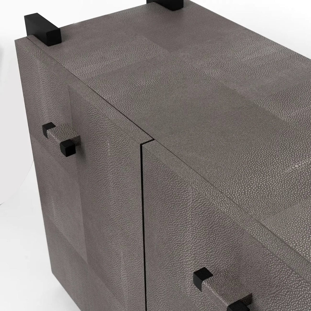 Linea Nera Cabinet Grey Shagreen Leather.