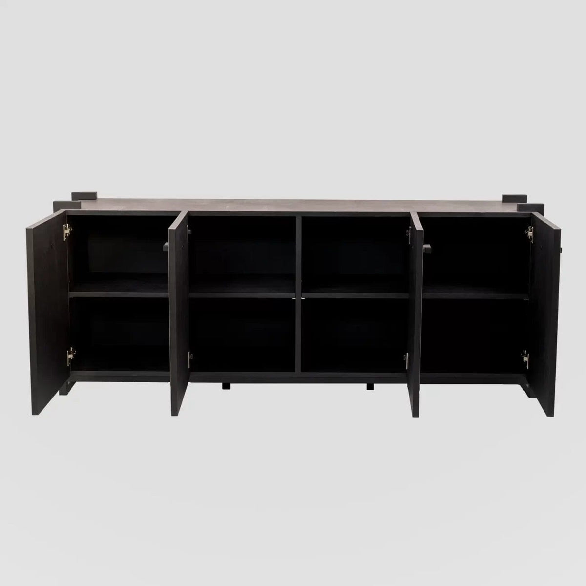 Linea Nera Cabinet Grey Shagreen Leather.