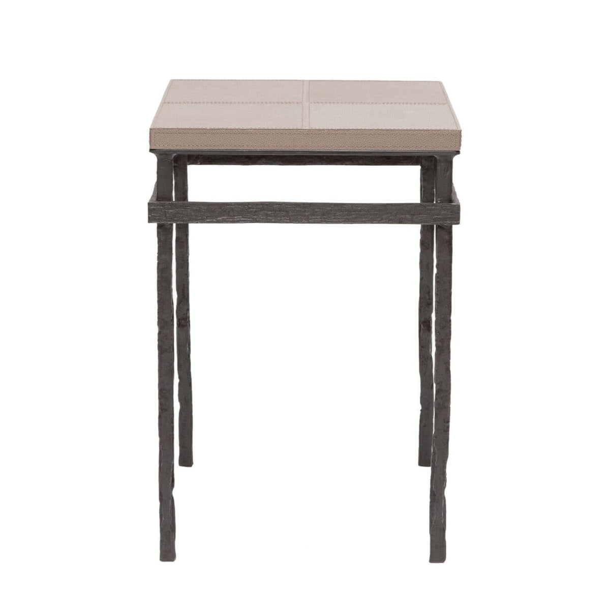 Wode Bronze Cocktail Table Putty Leather.