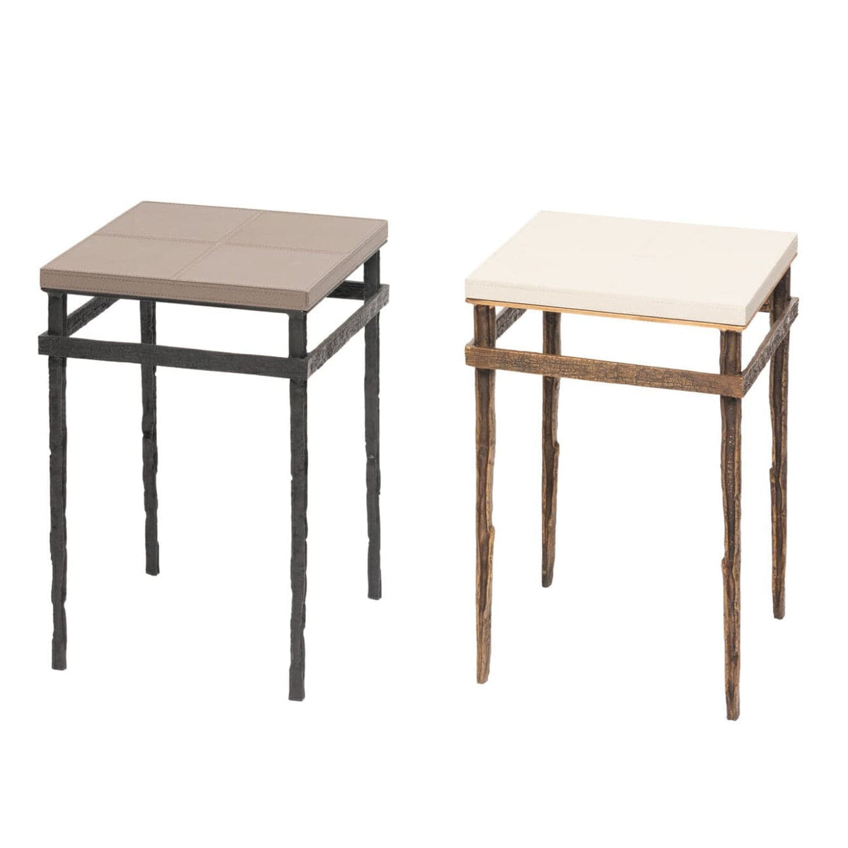 Wode Bronze Cocktail Table Putty Leather.