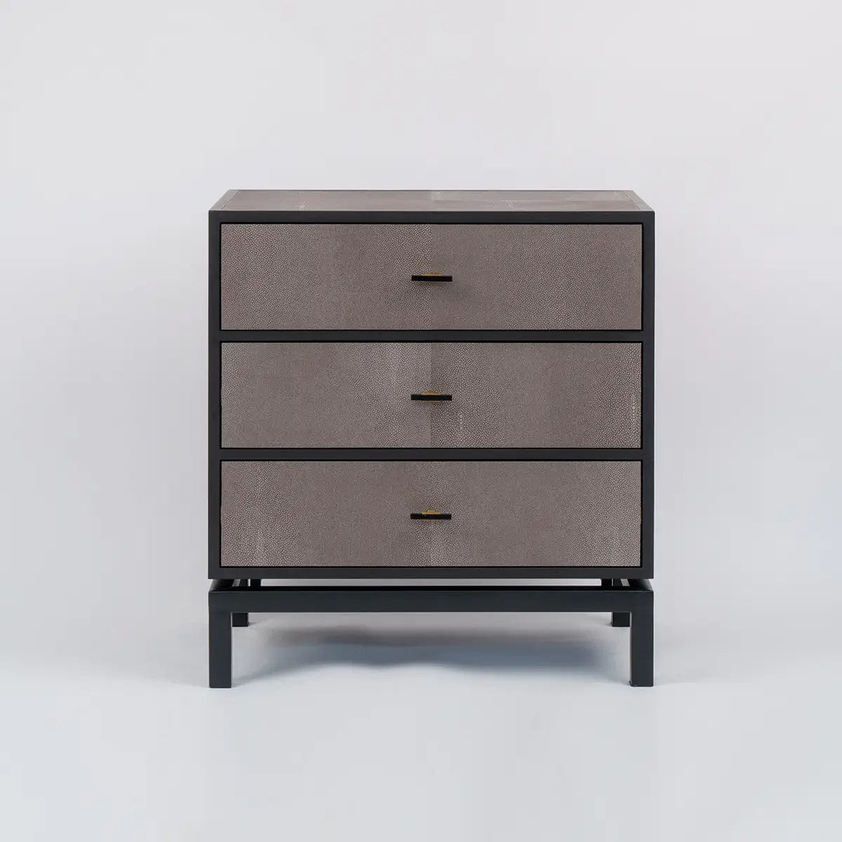 Eccotrading Design London Sleeping Bertie 3 Drawer Chest Grey Shagreen Leather House of Isabella UK