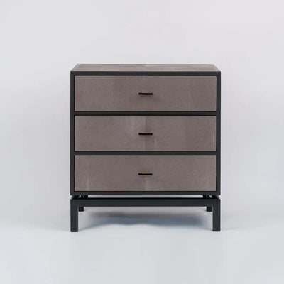 Eccotrading Design London Sleeping Bertie 3 Drawer Chest Grey Shagreen Leather House of Isabella UK