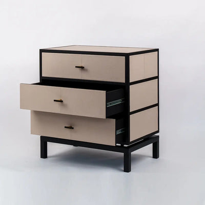 Eccotrading Design London Sleeping Bertie 3 Drawer Chest Pumice Leather House of Isabella UK