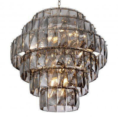 Eichholtz Lighting Chandelier Amazone L - Nickel Finish with Smoke Glass House of Isabella UK