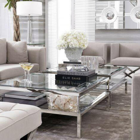 Coffee Table Harvey - Polished Stainless Steel– House of Isabella UK