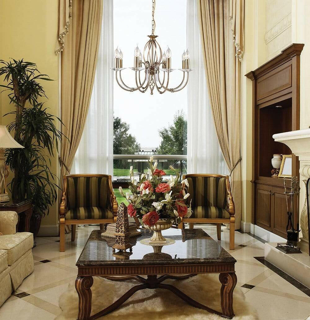 Aegean 8 Light Chandelier - Aged Brass.