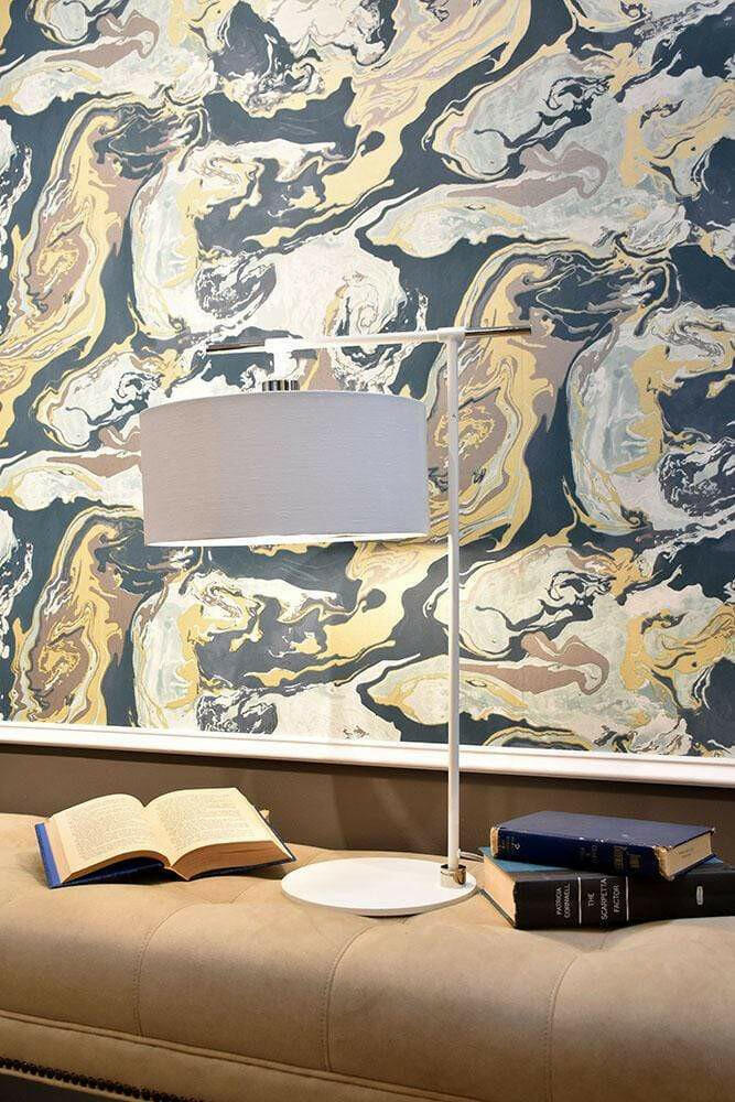 Balance 1 Light Table Lamp - White and Polished Nickel.