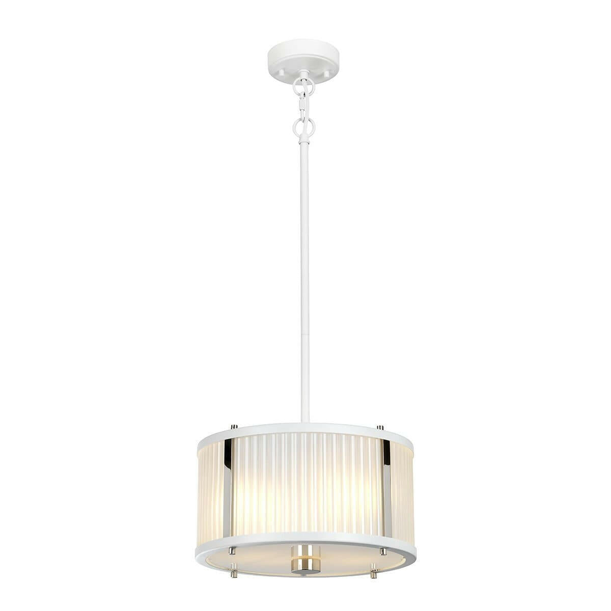Corona 2 Light Pendant - White Polished Nickel.