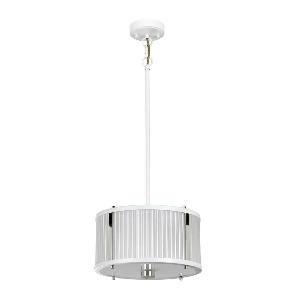 Corona 2 Light Pendant - White Polished Nickel.