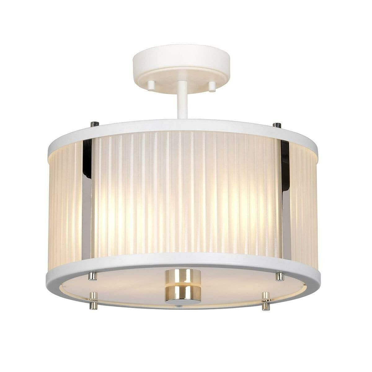 Corona 2 Light Pendant - White Polished Nickel.