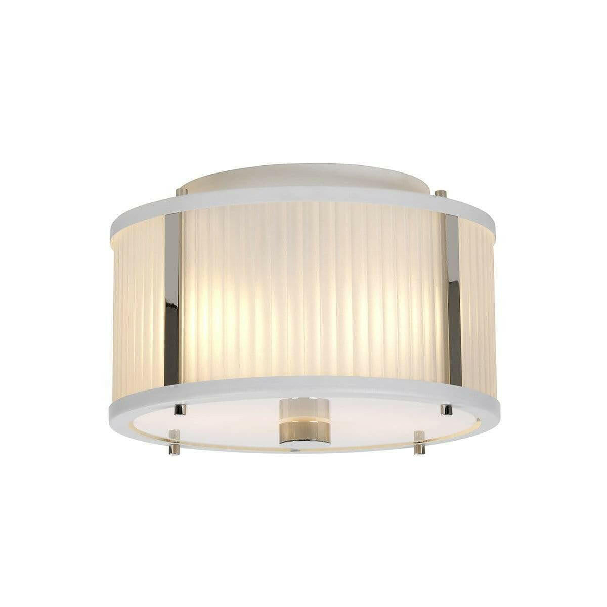 Corona 2 Light Pendant - White Polished Nickel.