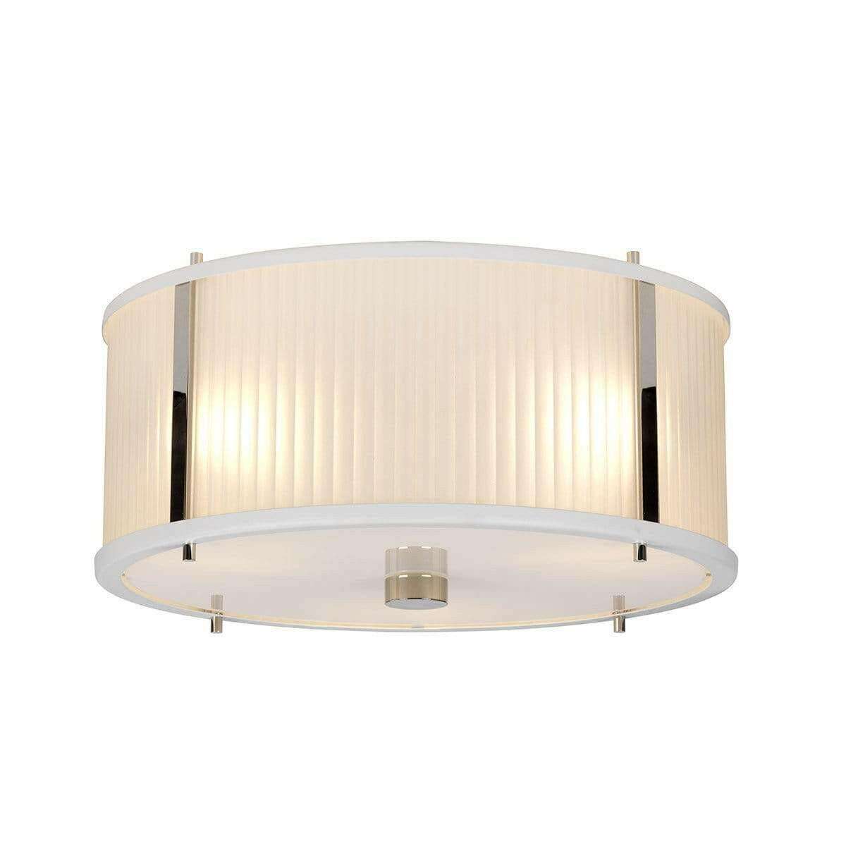 Corona 3 Light Pendant - White Polished Nickel.