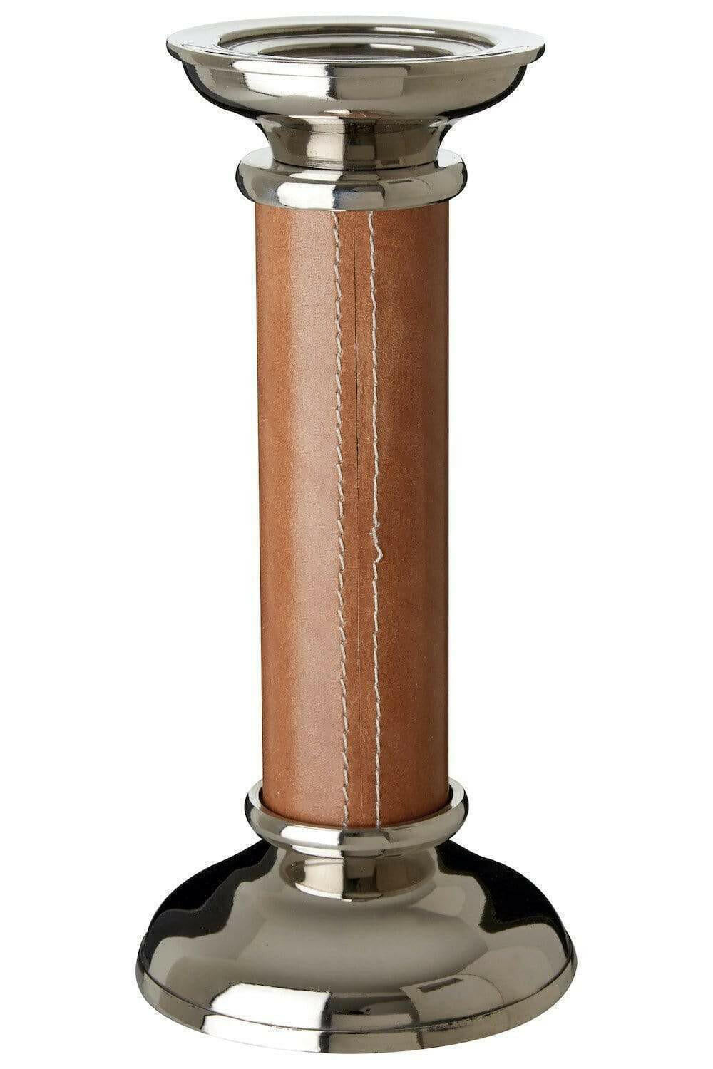 Dailey Tan Leather Candle Holder.