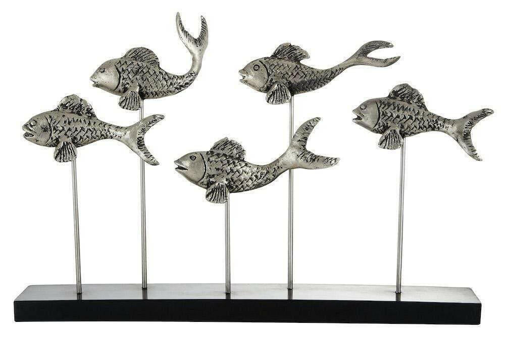 Odrin Silver School Of Fish Sculpture.