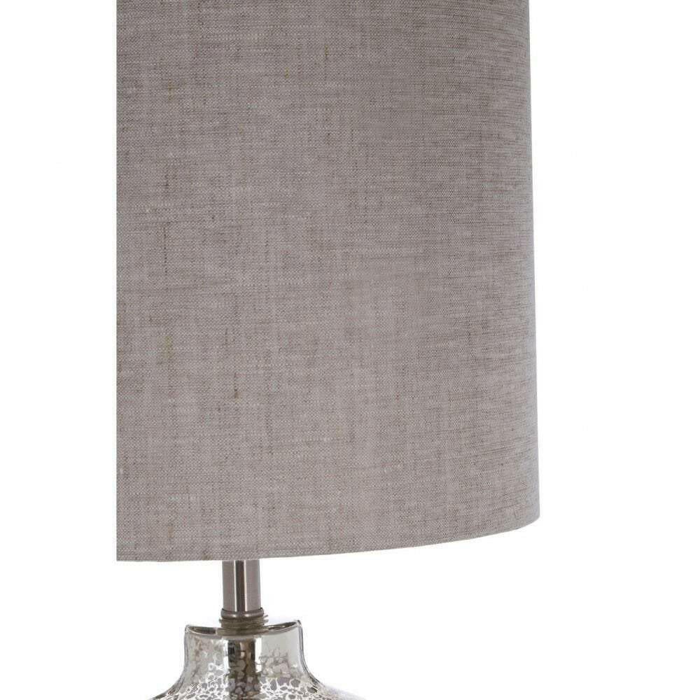 Imri Glass Table Lamp with Natural Fabric Shade.