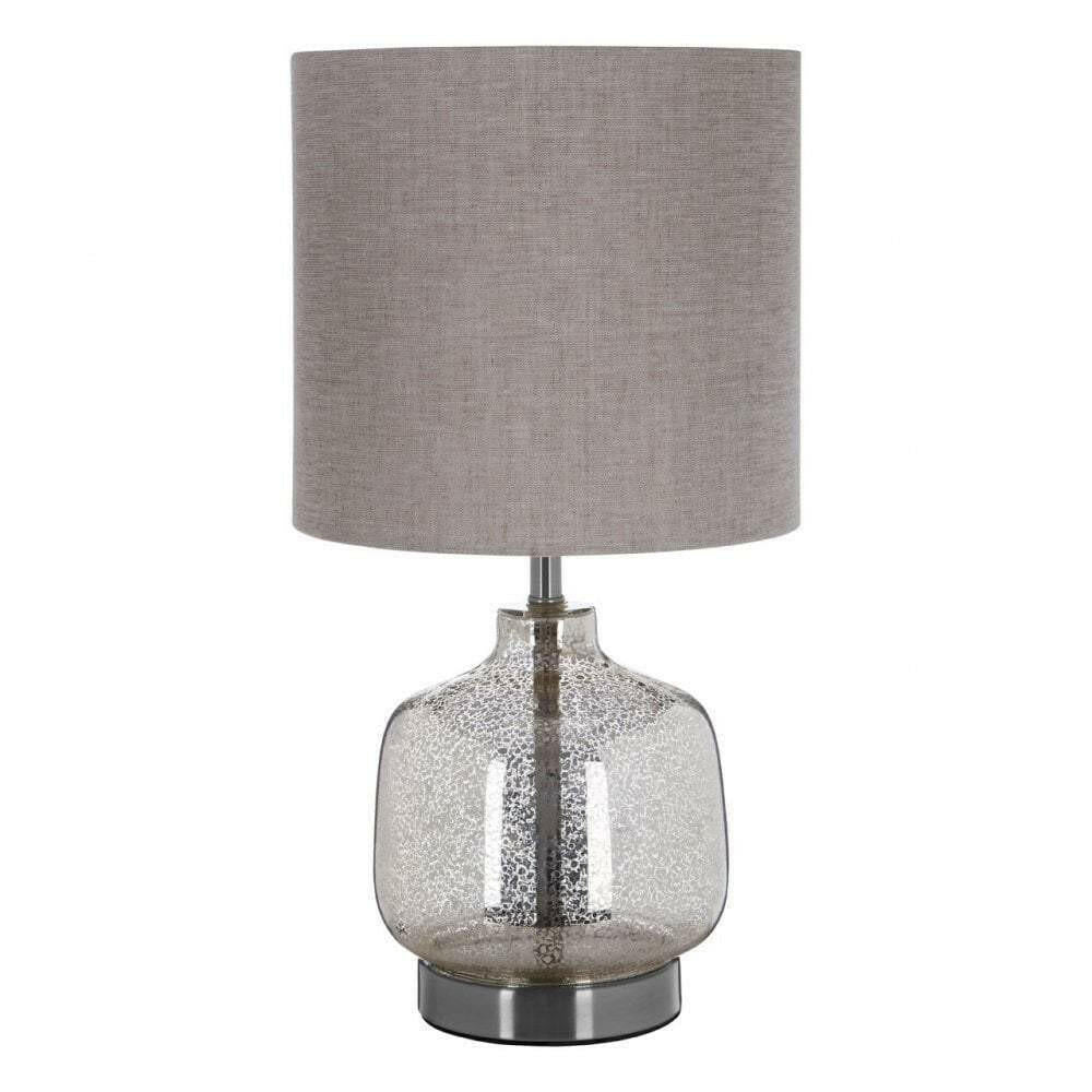 Imri Glass Table Lamp with Natural Fabric Shade.