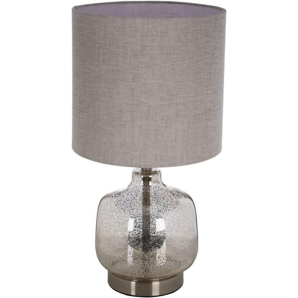 Imri Glass Table Lamp with Natural Fabric Shade.