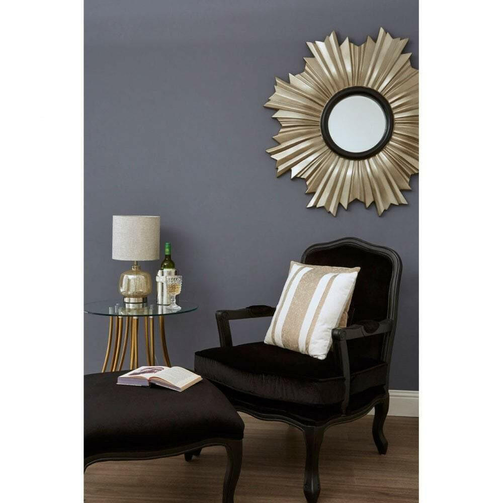 Imri Glass Table Lamp with Natural Fabric Shade.