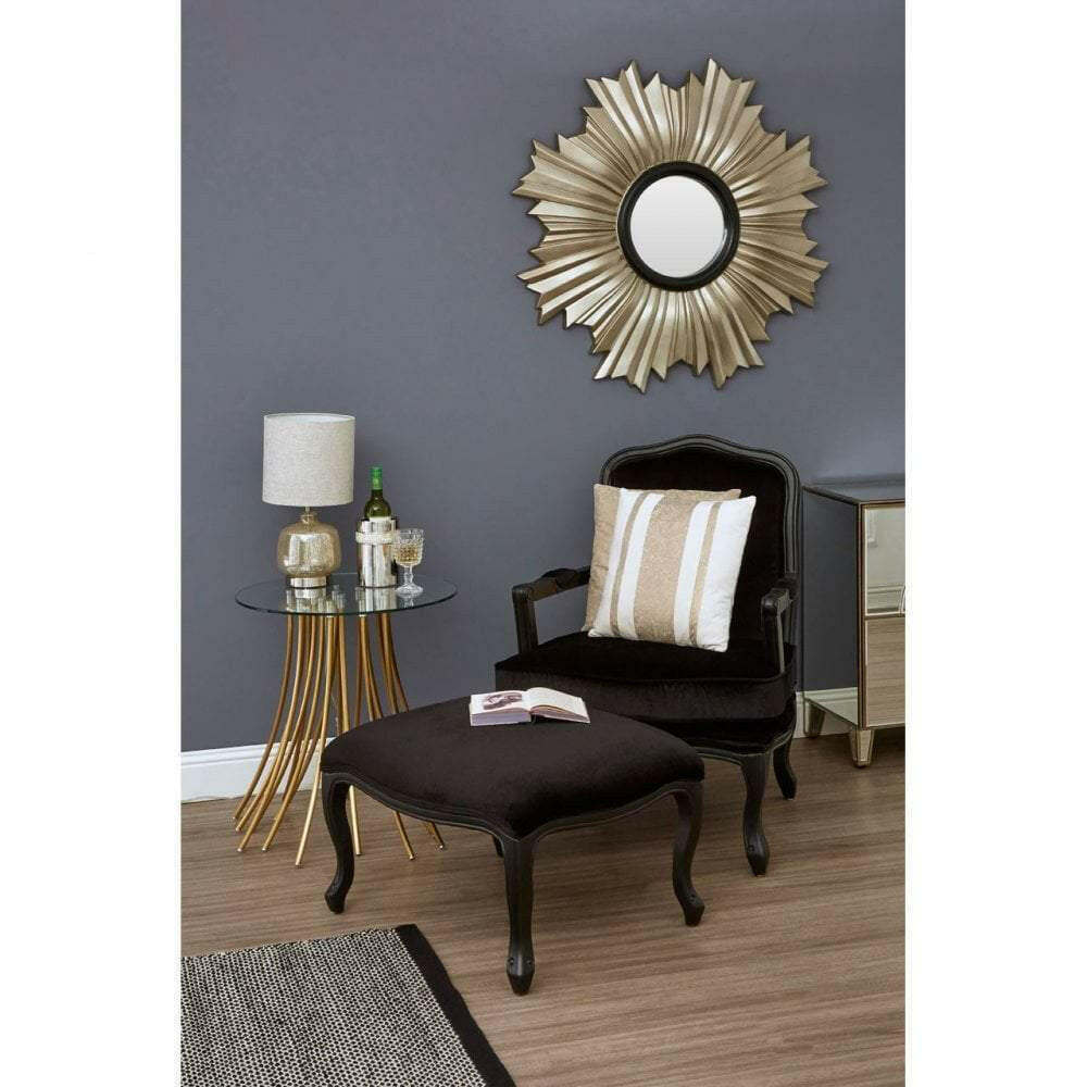 Imri Glass Table Lamp with Natural Fabric Shade.