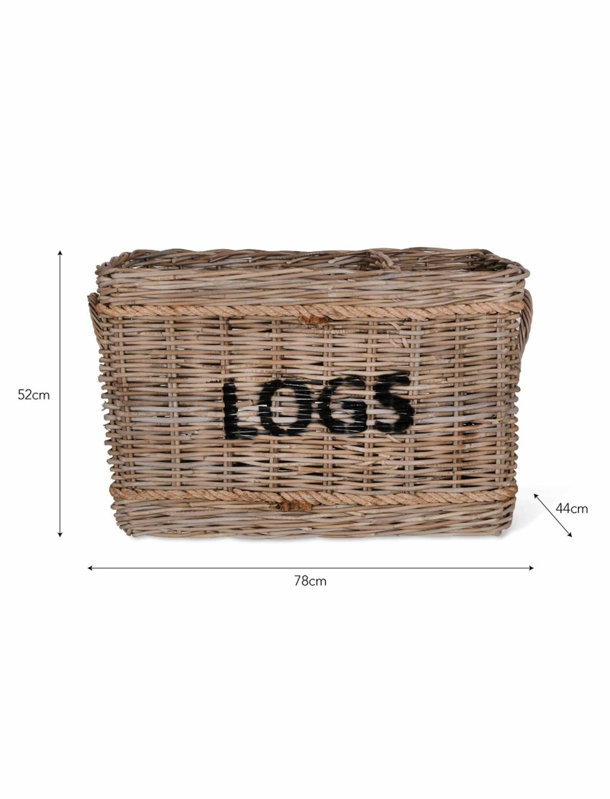 Log Basket with Rope.