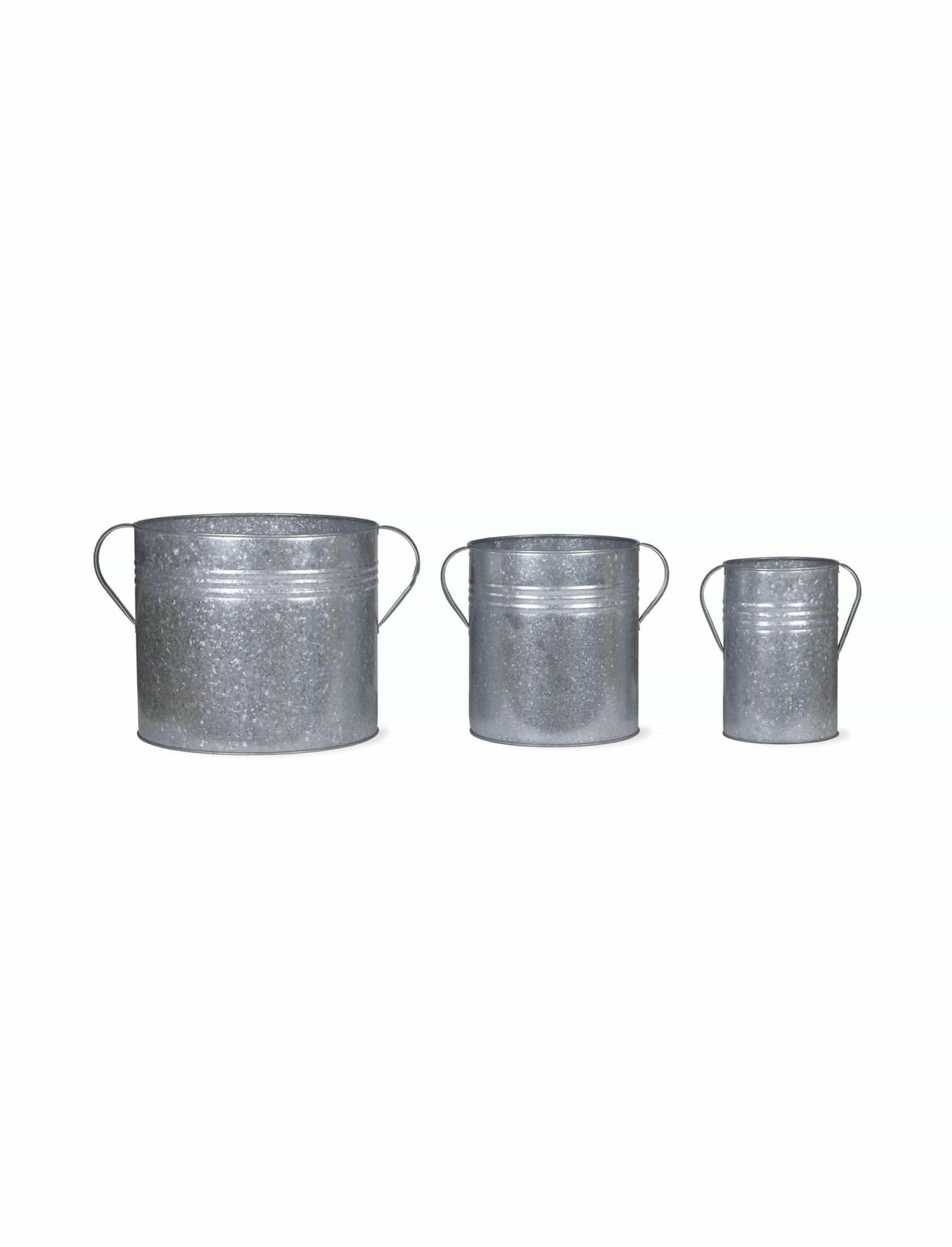 Set of 3 Galvanised Steel Planters.