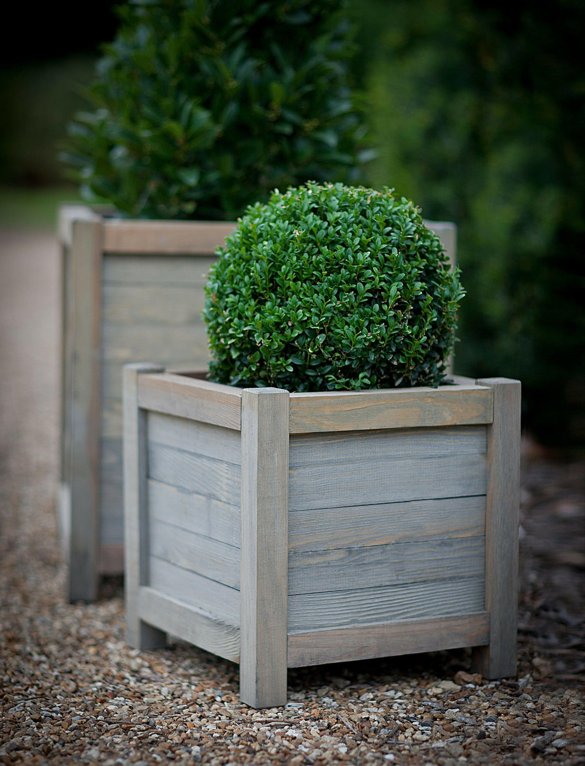 Square Wooden Planter - 40cm.