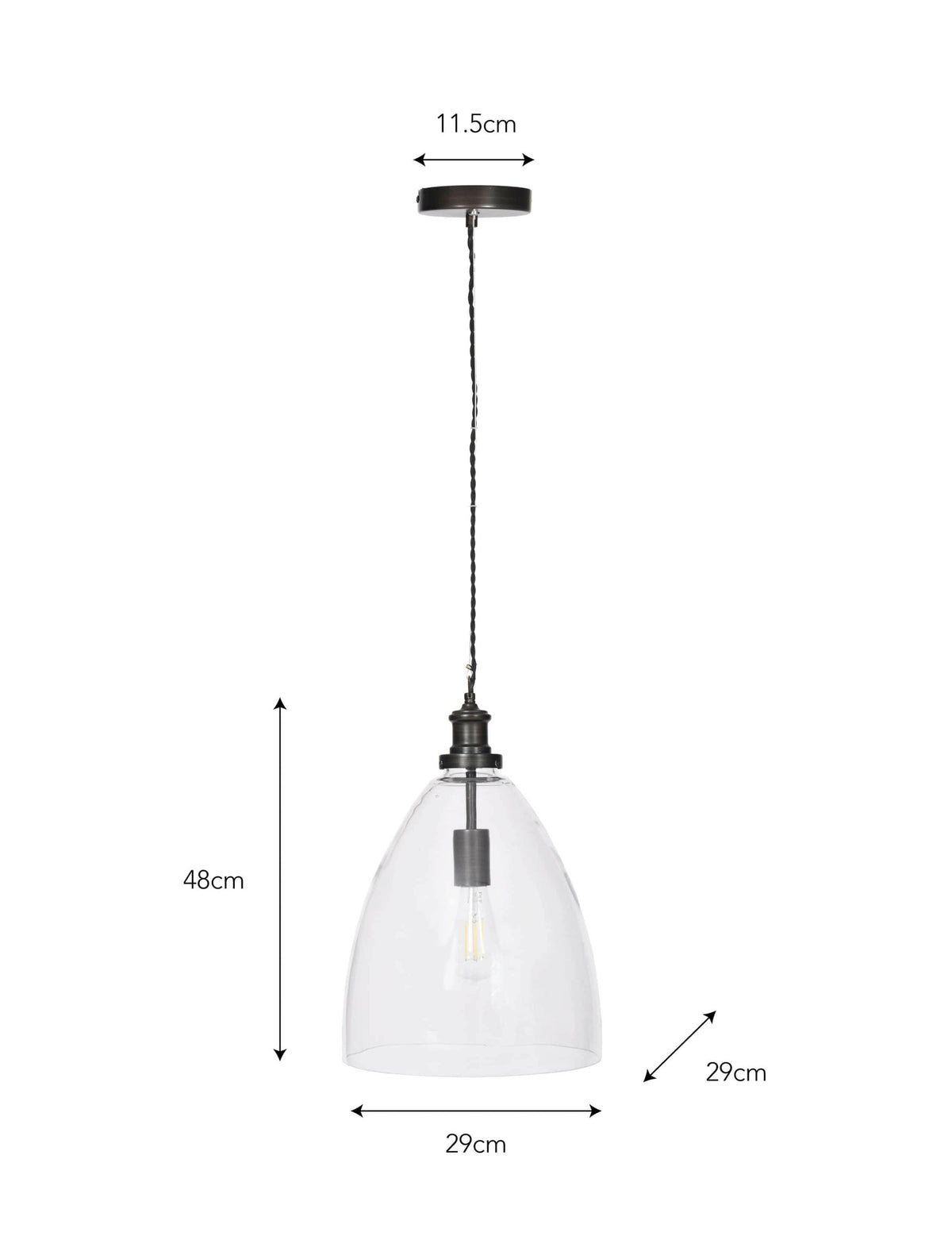 Hoxton Bullet Pendant Light - Antique Bronze.