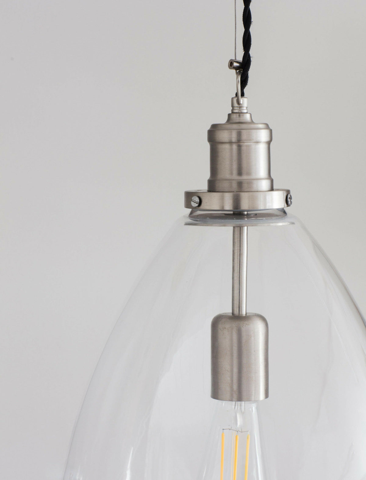 Hoxton Bullet Pendant Light - Satin Nickel.