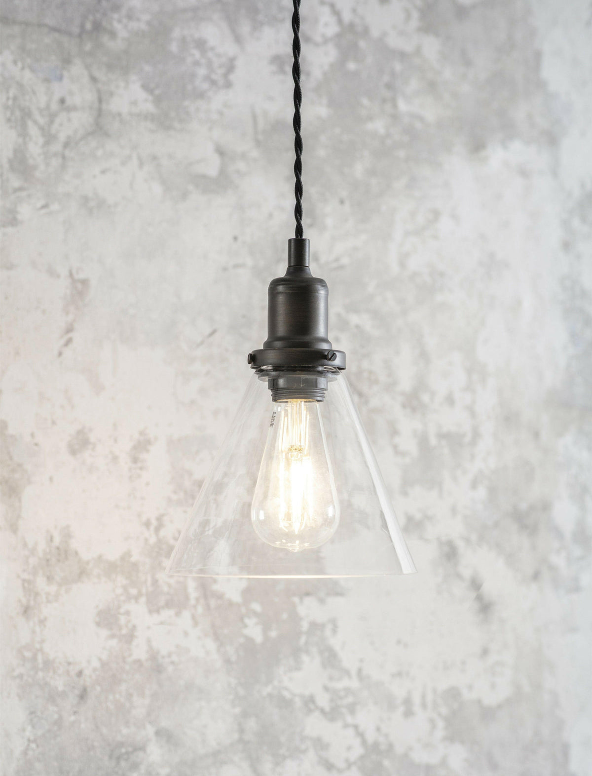 Hoxton Cone Pendant Light - Antique Bronze.