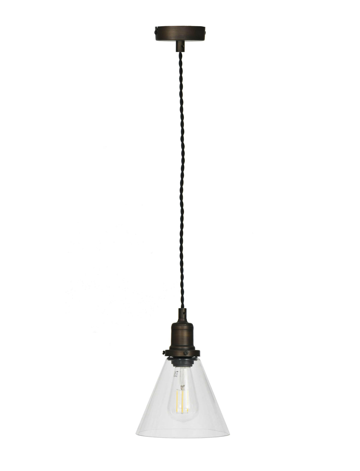 Hoxton Cone Pendant Light - Antique Bronze.