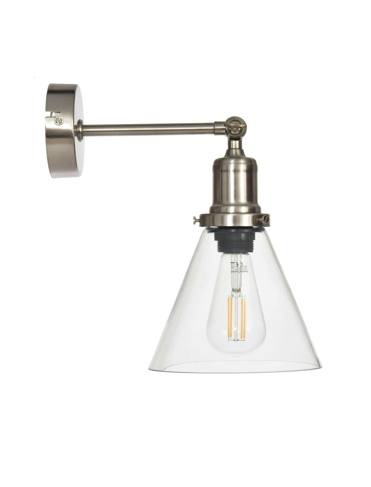 Hoxton Cone Wall Light - Satin Nickel.