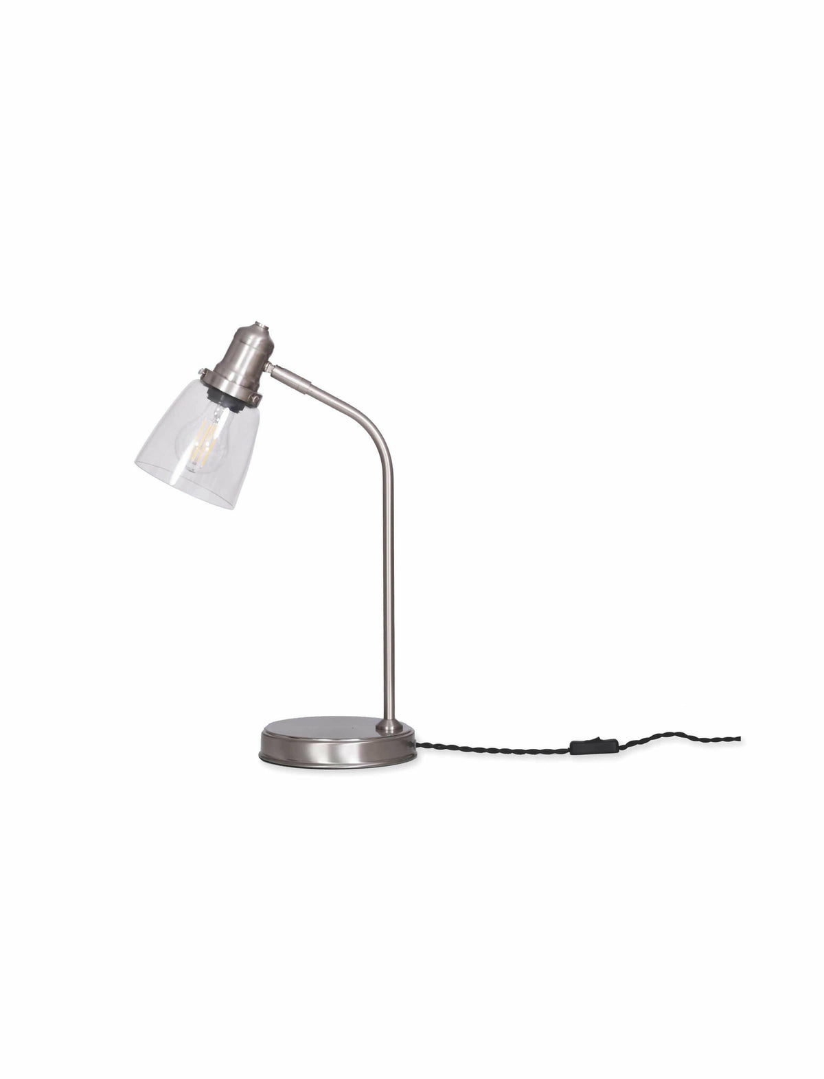 Hoxton Dome Table Lamp - Satin Nickel.