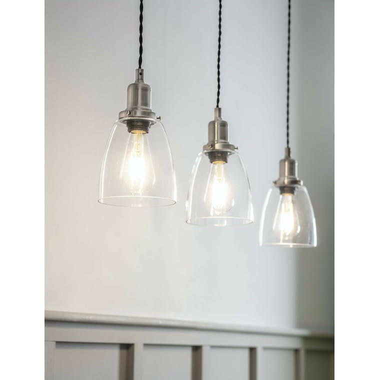 Trio of Hoxton Domed Pendant Light.