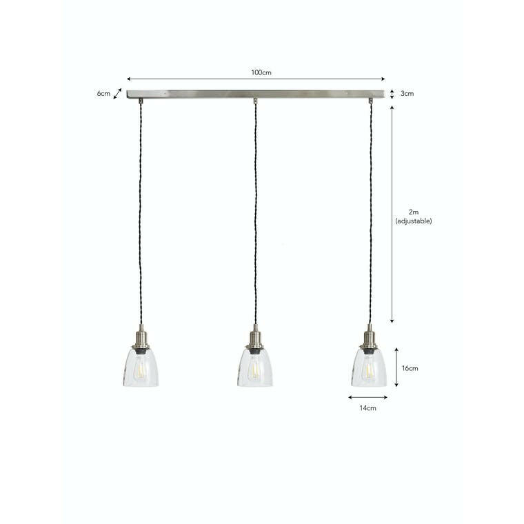 Trio of Hoxton Domed Pendant Light.