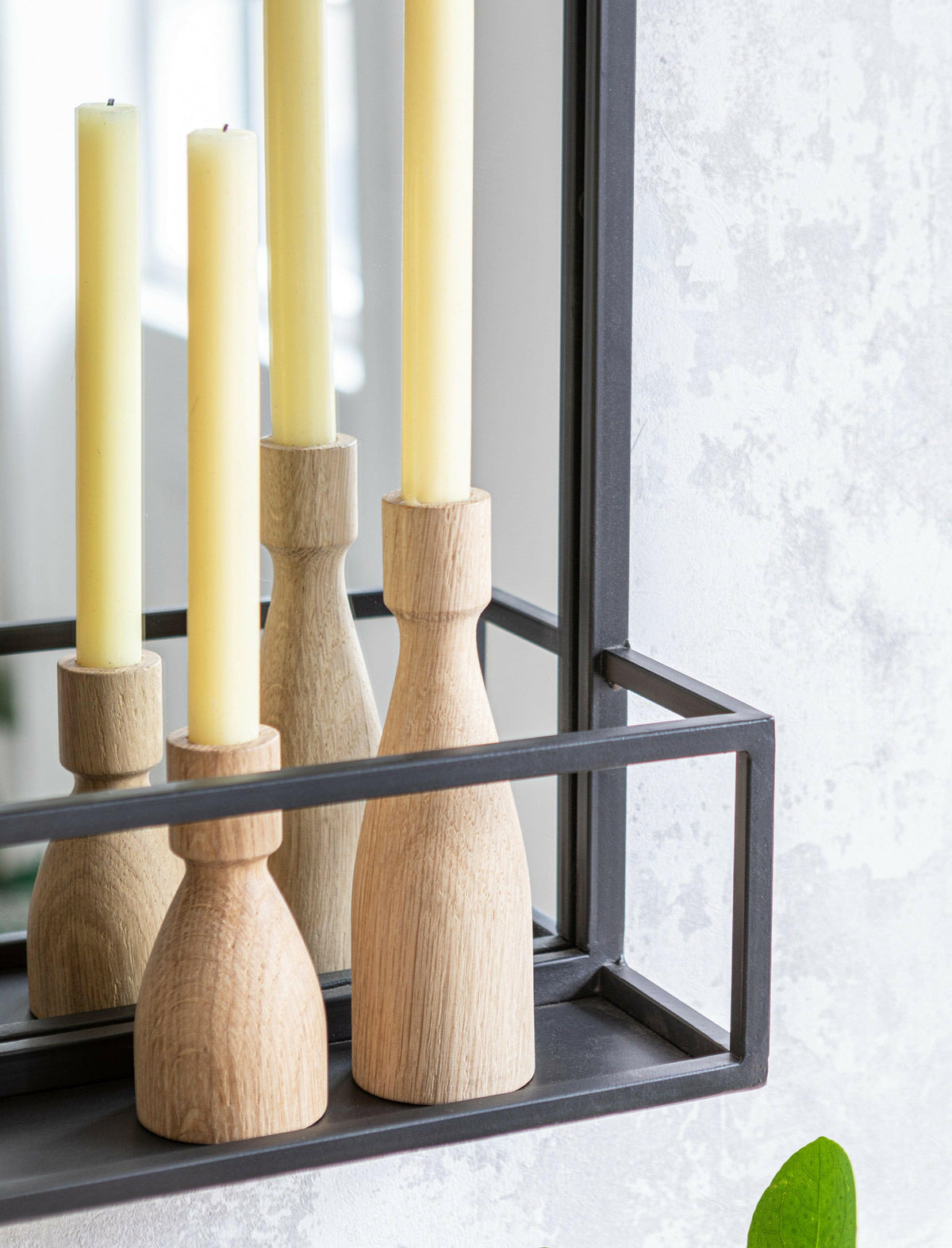 Sapperton Rectangular Mirror with Shelf - Black.