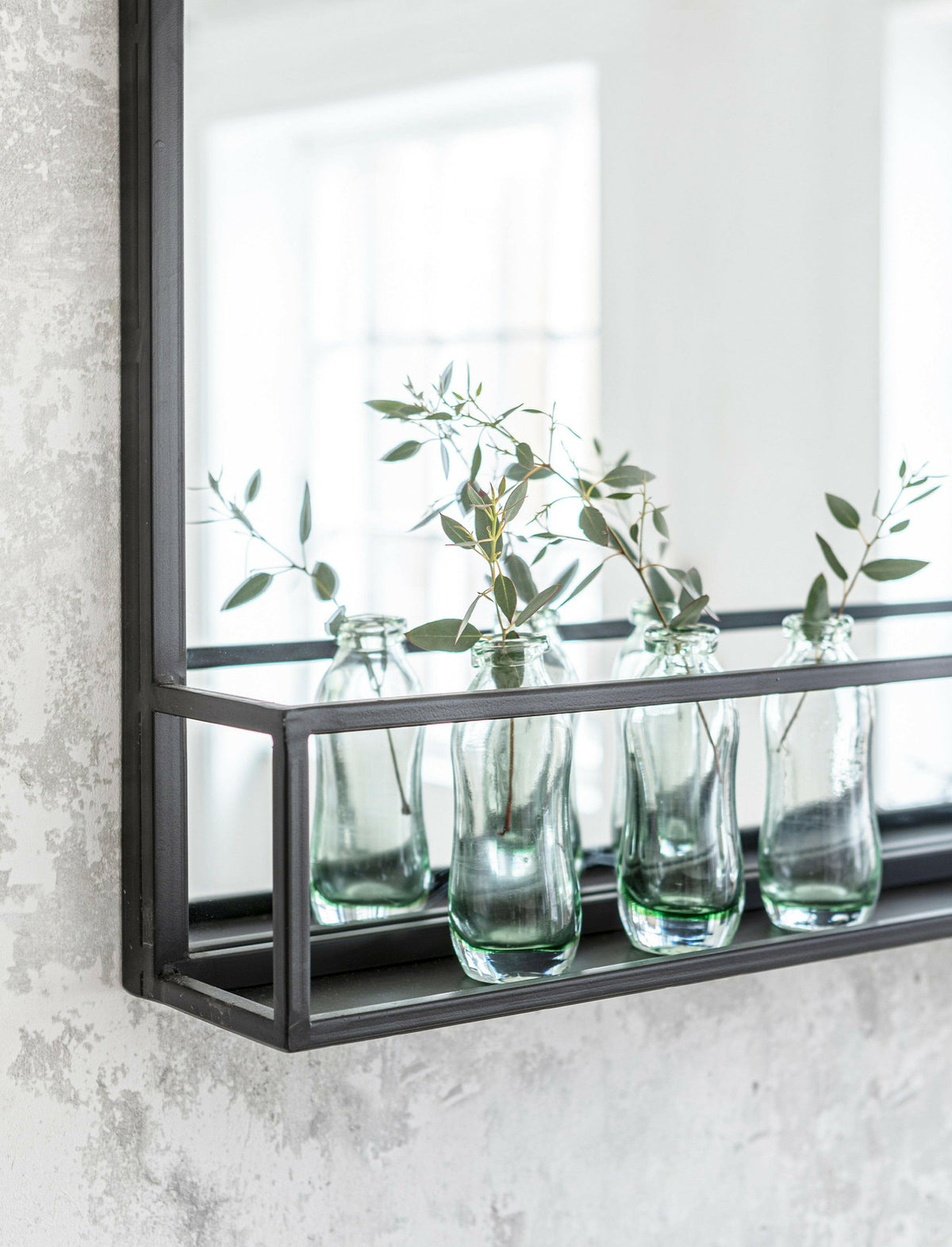 Sapperton Wide Mirror with Shelf - Black.