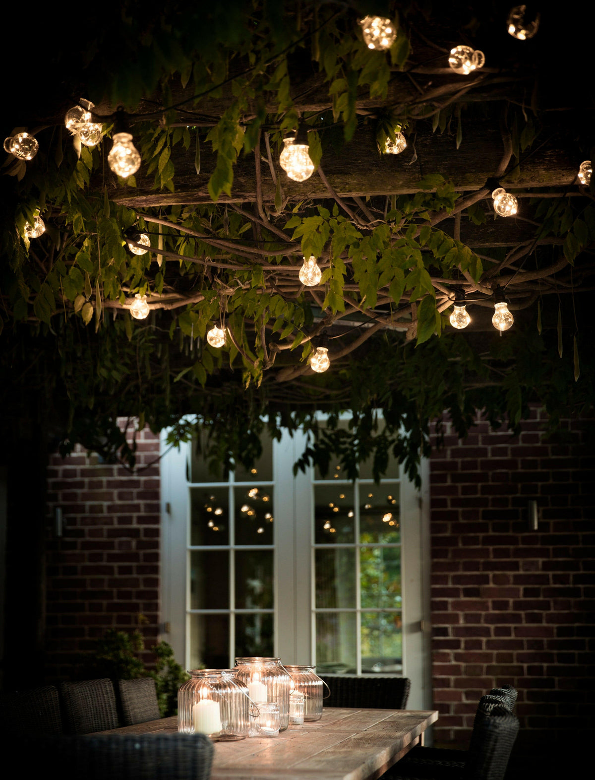 Festoon Classic Lights - Black - 20 Bulbs.