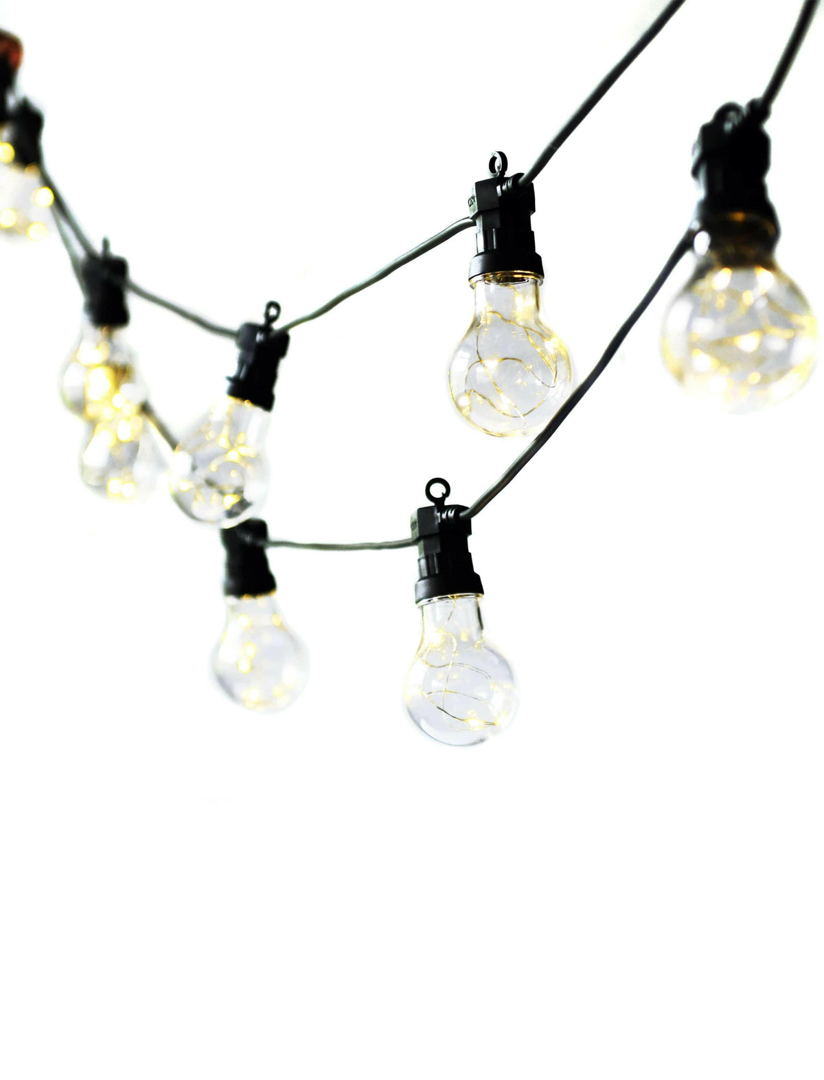 Festoon Classic Lights - Black - 20 Bulbs.