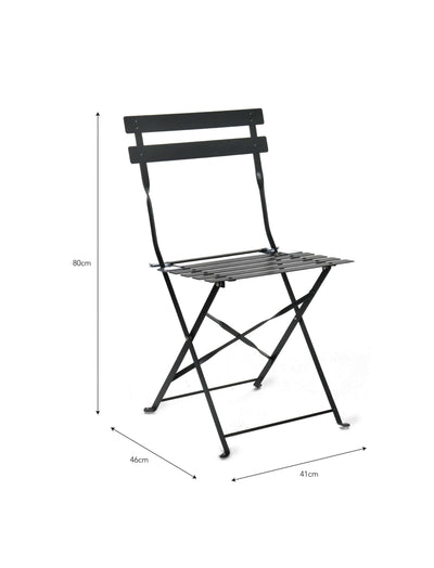 Garden Trading Outdoors Pair of Bistro Chairs - Carbon House of Isabella UK