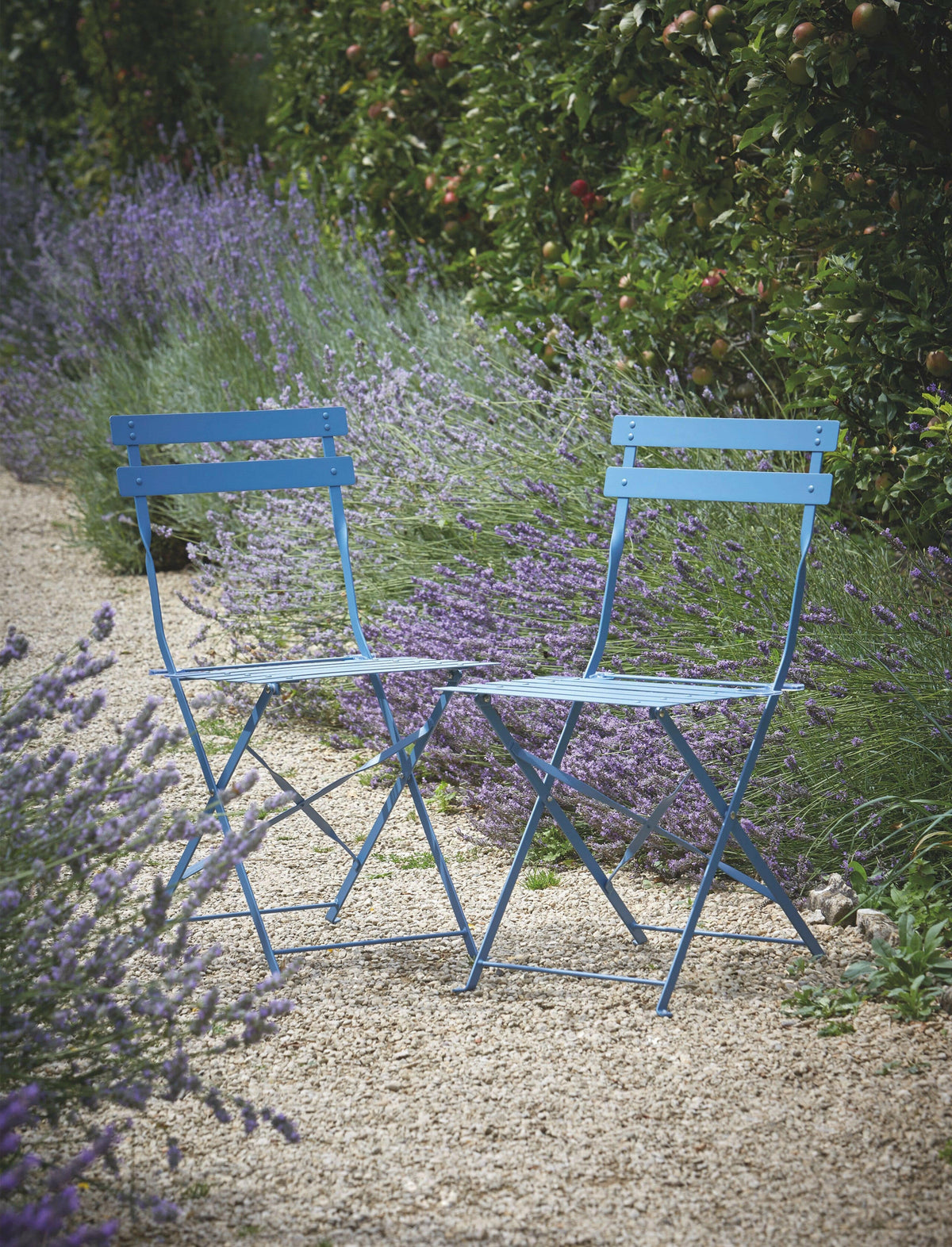 Pair of Bistro Chairs - Lulworth Blue.